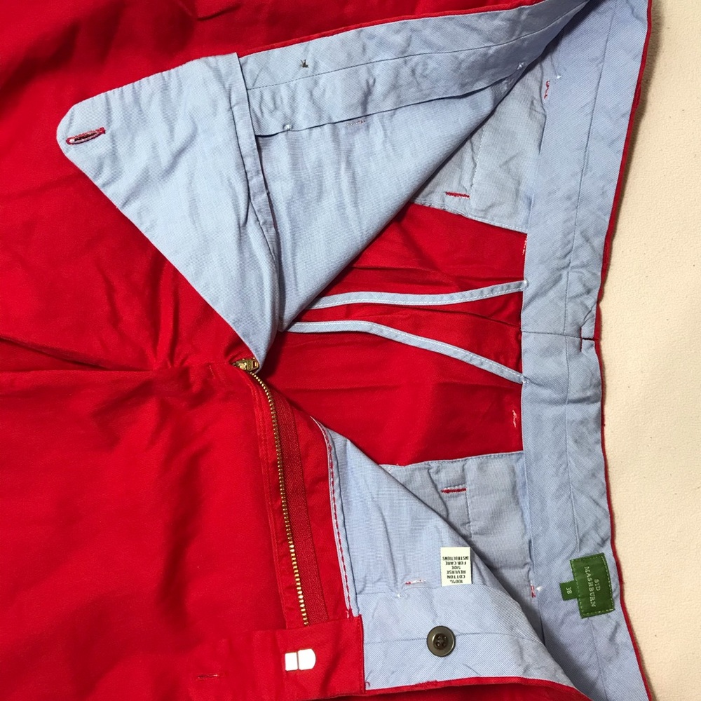 SID MASHBURN RED STRAIGHT LEG TROUSER SZ 38 PANTS - Picture 2 of 6